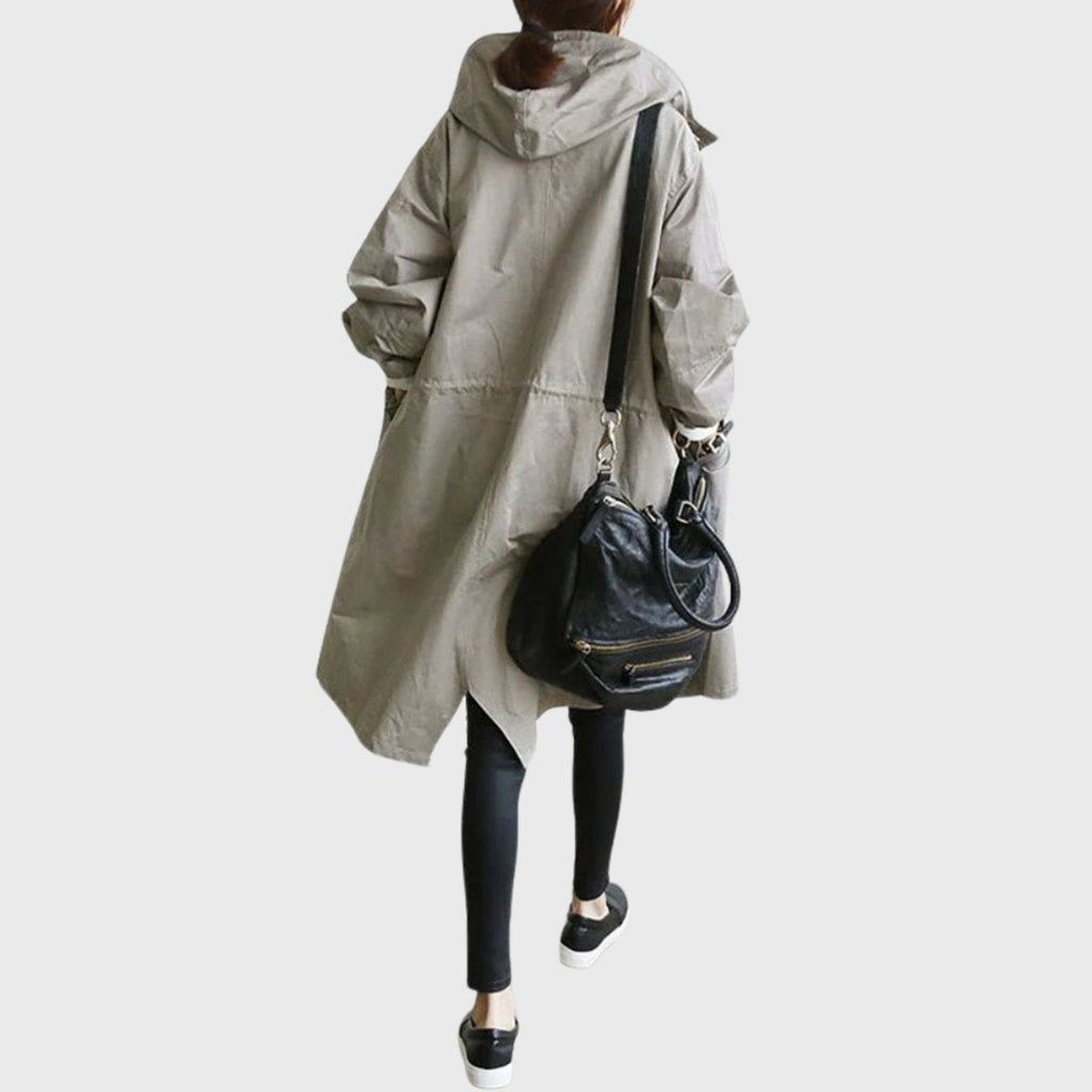 Women's Hooded Raincoat – Long Waterproof Jacket