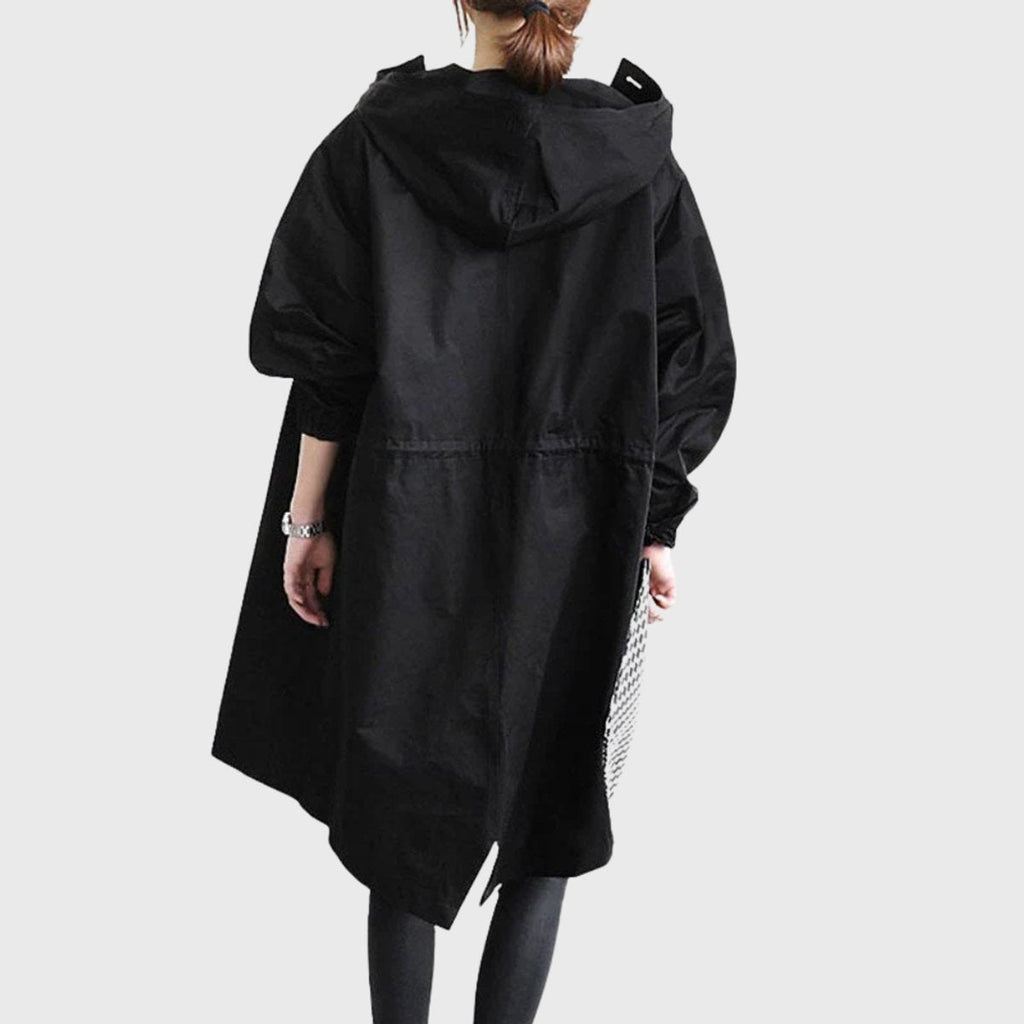 Women's Hooded Raincoat – Long Waterproof Jacket