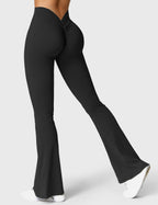 Women's High Waisted Flared Scrunch Leggings – Seamless Yoga Pants