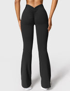 Women's High Waisted Flared Scrunch Leggings – Seamless Yoga Pants