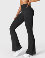 Women's High Waisted Flared Scrunch Leggings – Seamless Yoga Pants