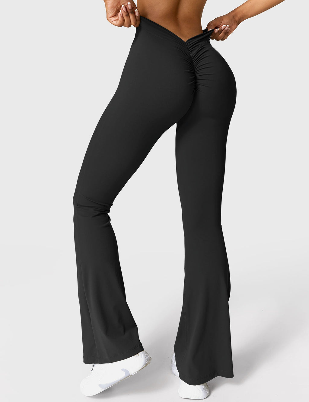 Women's High Waisted Flared Scrunch Leggings – Seamless Yoga Pants