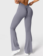 Women's High Waisted Flared Scrunch Leggings – Seamless Yoga Pants