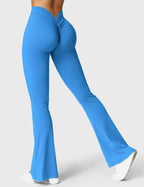 Women's High Waisted Flared Scrunch Leggings – Seamless Yoga Pants