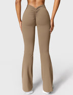 Women's High Waisted Flared Scrunch Leggings – Seamless Yoga Pants