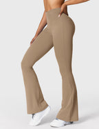 Women's High Waisted Flared Scrunch Leggings – Seamless Yoga Pants