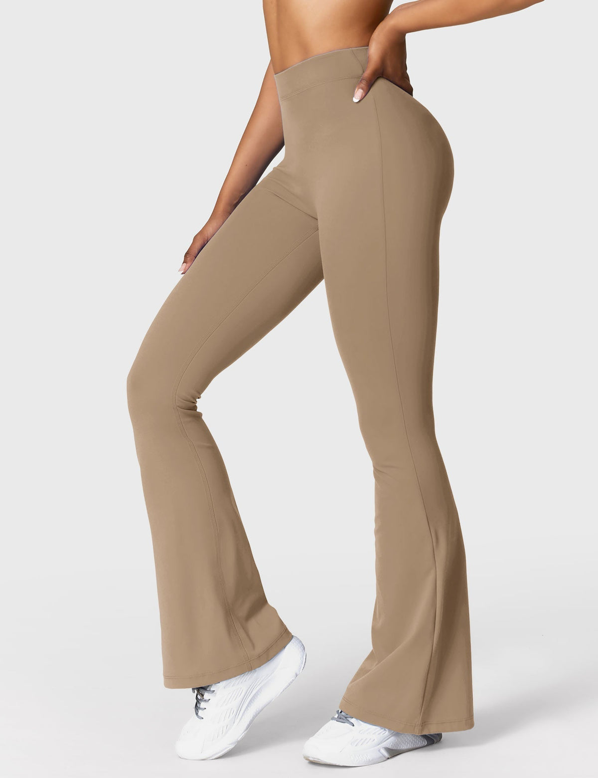 Women's High Waisted Flared Scrunch Leggings – Seamless Yoga Pants
