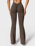 Women's High Waisted Flared Scrunch Leggings – Seamless Yoga Pants