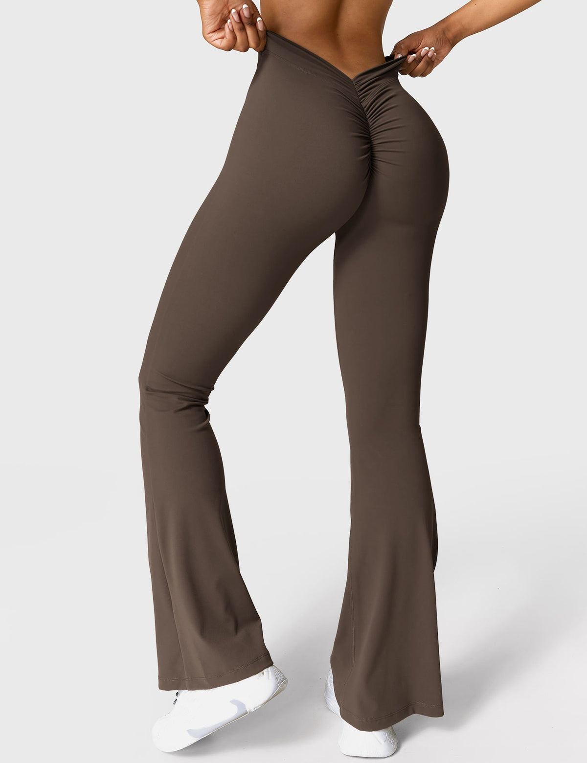 Women's High Waisted Flared Scrunch Leggings – Seamless Yoga Pants