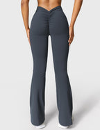 Women's High Waisted Flared Scrunch Leggings – Seamless Yoga Pants