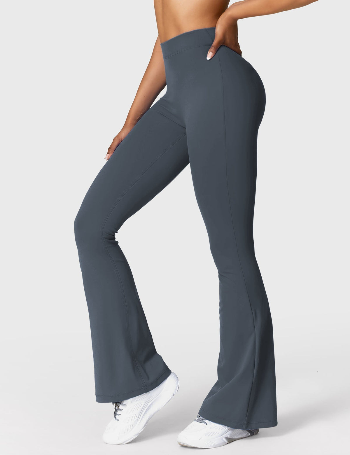 Women's High Waisted Flared Scrunch Leggings – Seamless Yoga Pants