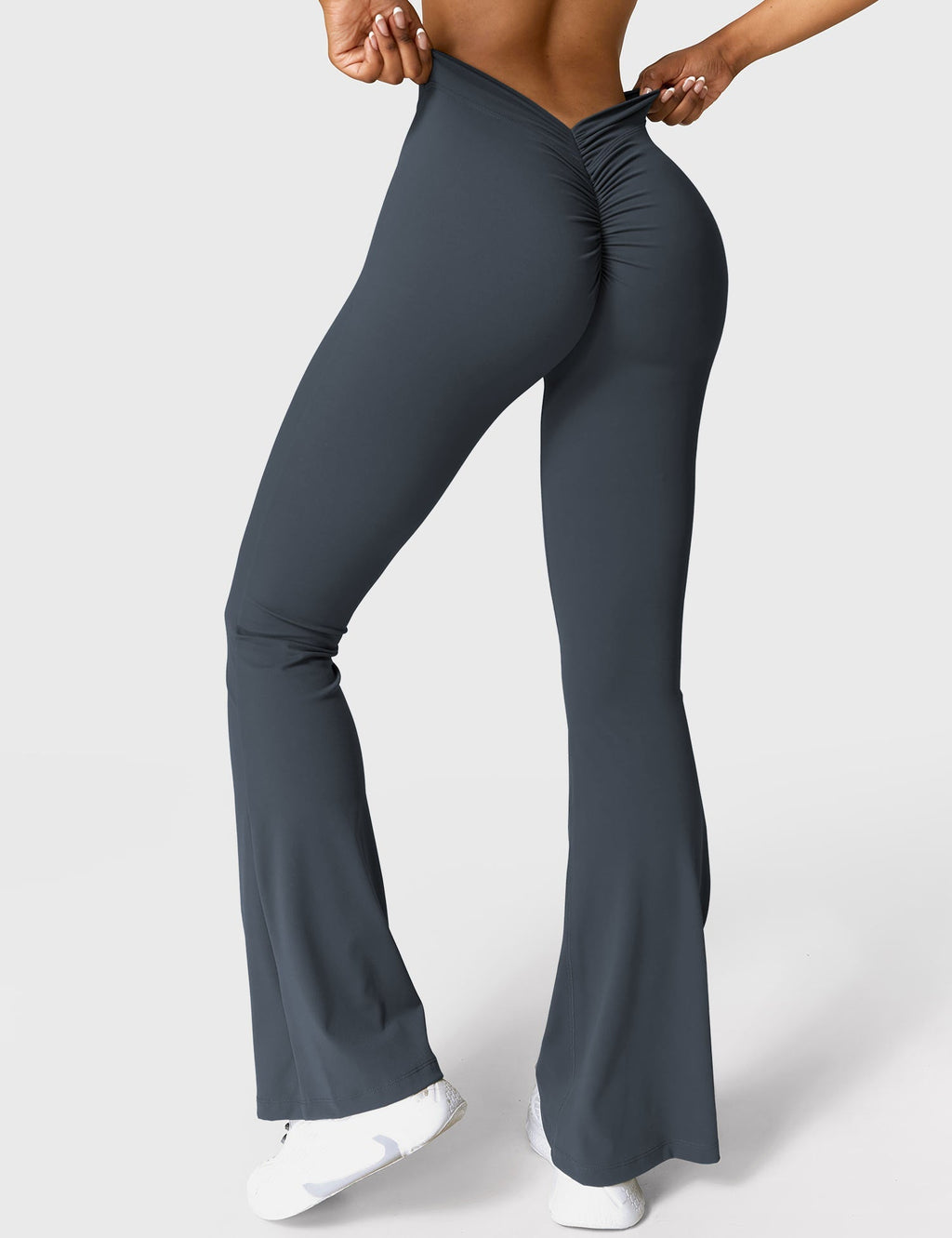 Women's High Waisted Flared Scrunch Leggings – Seamless Yoga Pants