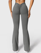 Women's High Waisted Flared Scrunch Leggings – Seamless Yoga Pants