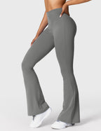 Women's High Waisted Flared Scrunch Leggings – Seamless Yoga Pants