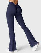 Women's High Waisted Flared Scrunch Leggings – Seamless Yoga Pants