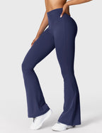 Women's High Waisted Flared Scrunch Leggings – Seamless Yoga Pants