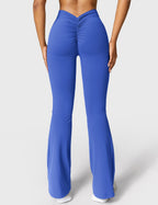 Women's High Waisted Flared Scrunch Leggings – Seamless Yoga Pants
