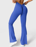 Women's High Waisted Flared Scrunch Leggings – Seamless Yoga Pants