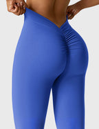 Women's High Waisted Flared Scrunch Leggings – Seamless Yoga Pants