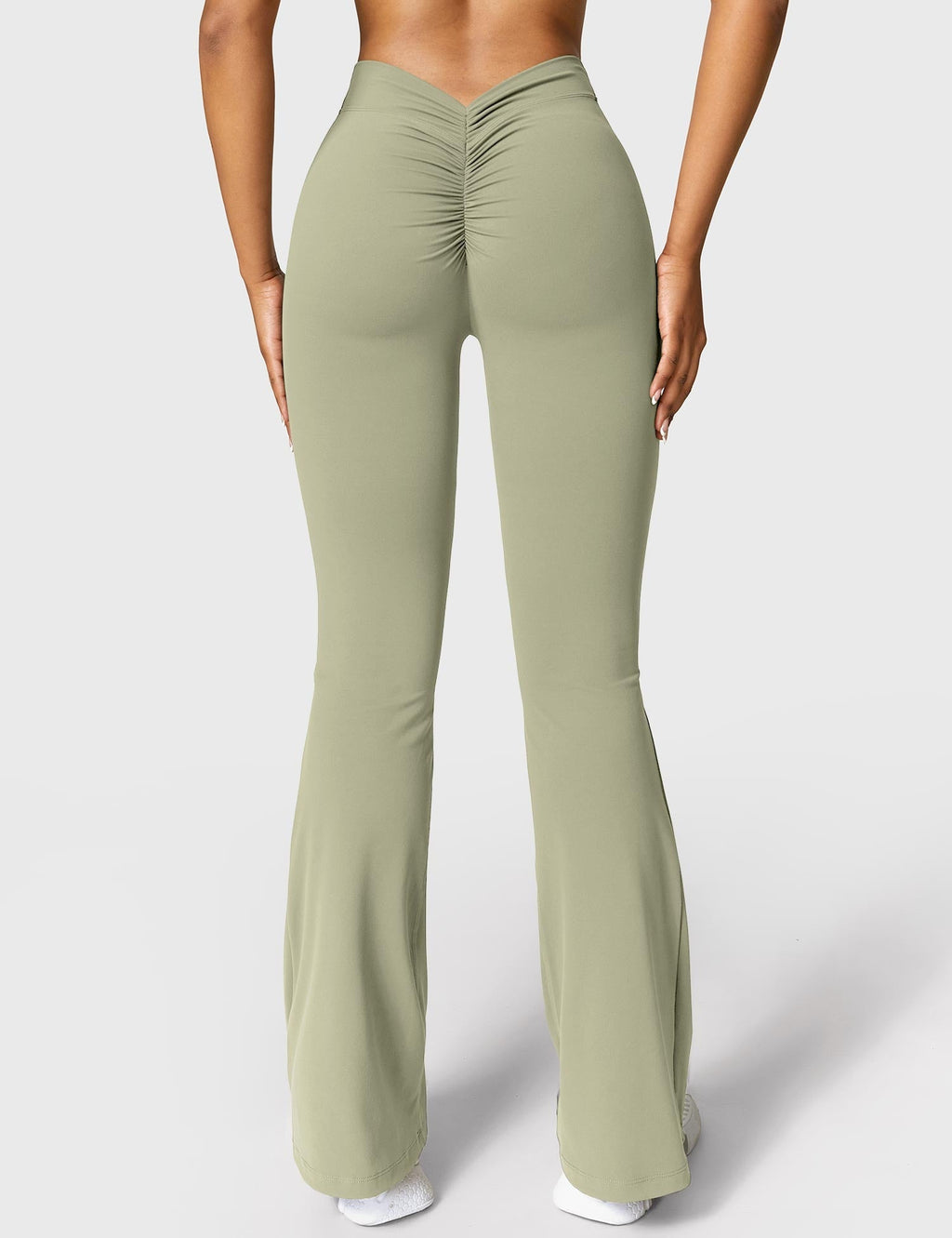 Women's High Waisted Flared Scrunch Leggings – Seamless Yoga Pants