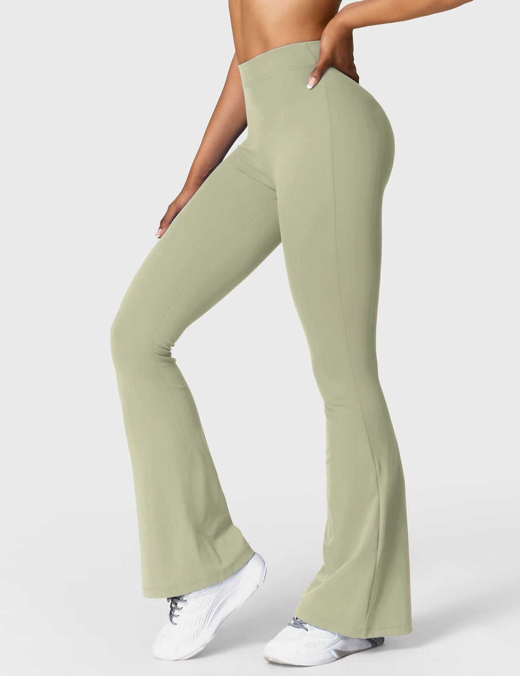 Women's High Waisted Flared Scrunch Leggings – Seamless Yoga Pants
