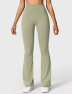 Women's High Waisted Flared Scrunch Leggings – Seamless Yoga Pants
