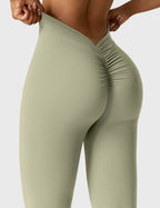 Women's High Waisted Flared Scrunch Leggings – Seamless Yoga Pants