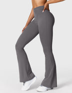 Women's High Waisted Flared Scrunch Leggings – Seamless Yoga Pants
