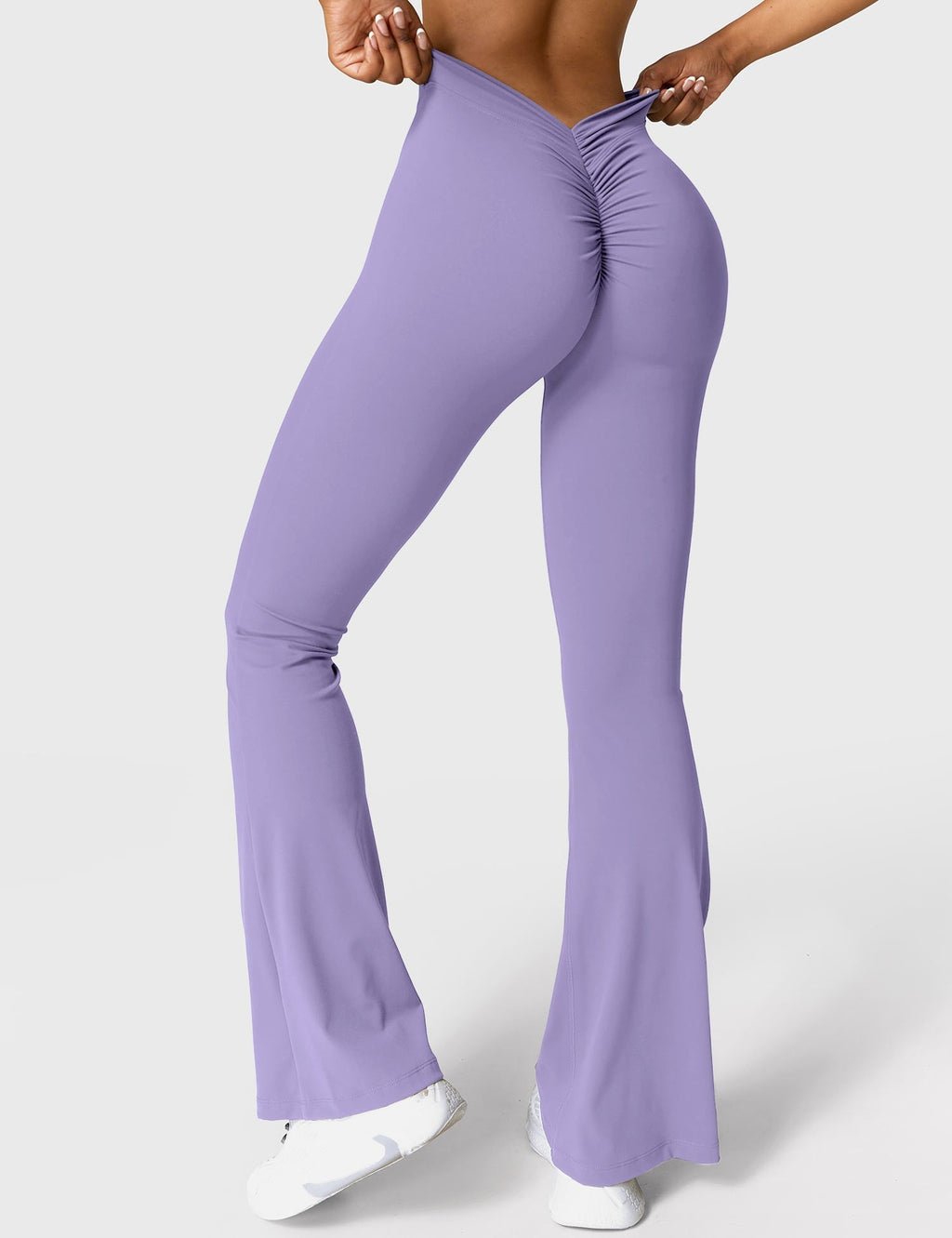 Women's High Waisted Flared Scrunch Leggings – Seamless Yoga Pants