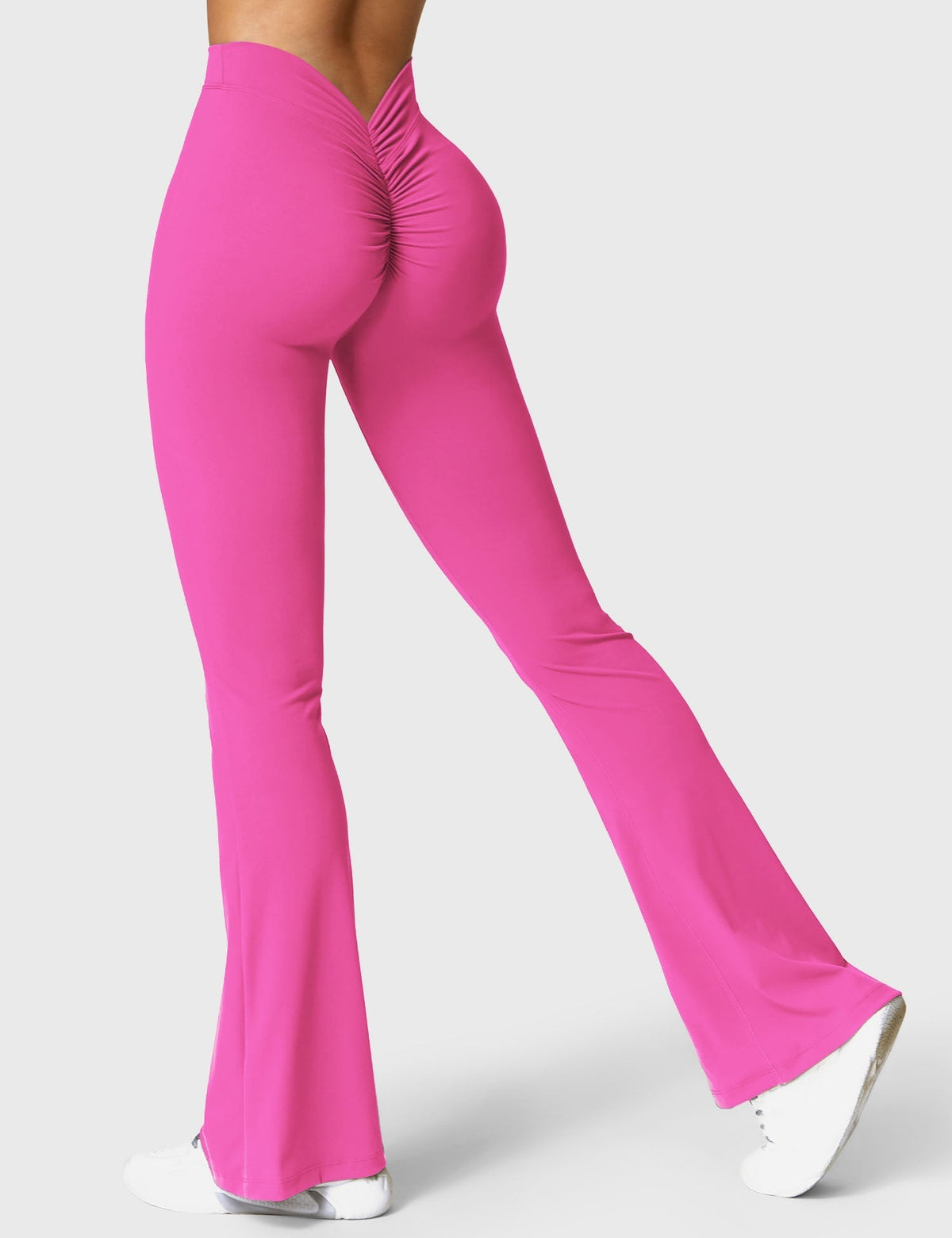 Women's High Waisted Flared Scrunch Leggings – Seamless Yoga Pants