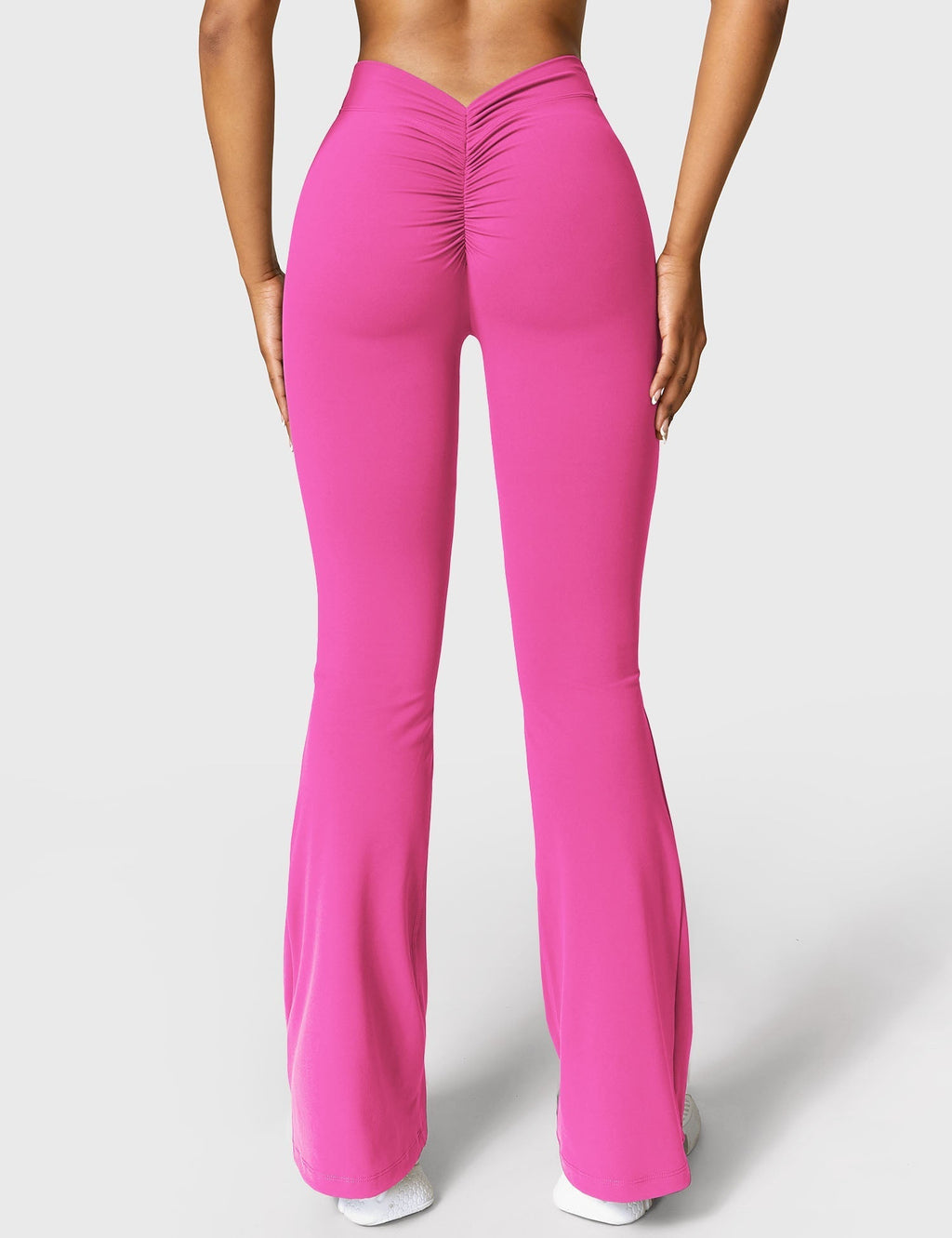 Women's High Waisted Flared Scrunch Leggings – Seamless Yoga Pants