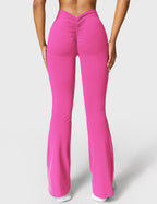 Women's High Waisted Flared Scrunch Leggings – Seamless Yoga Pants