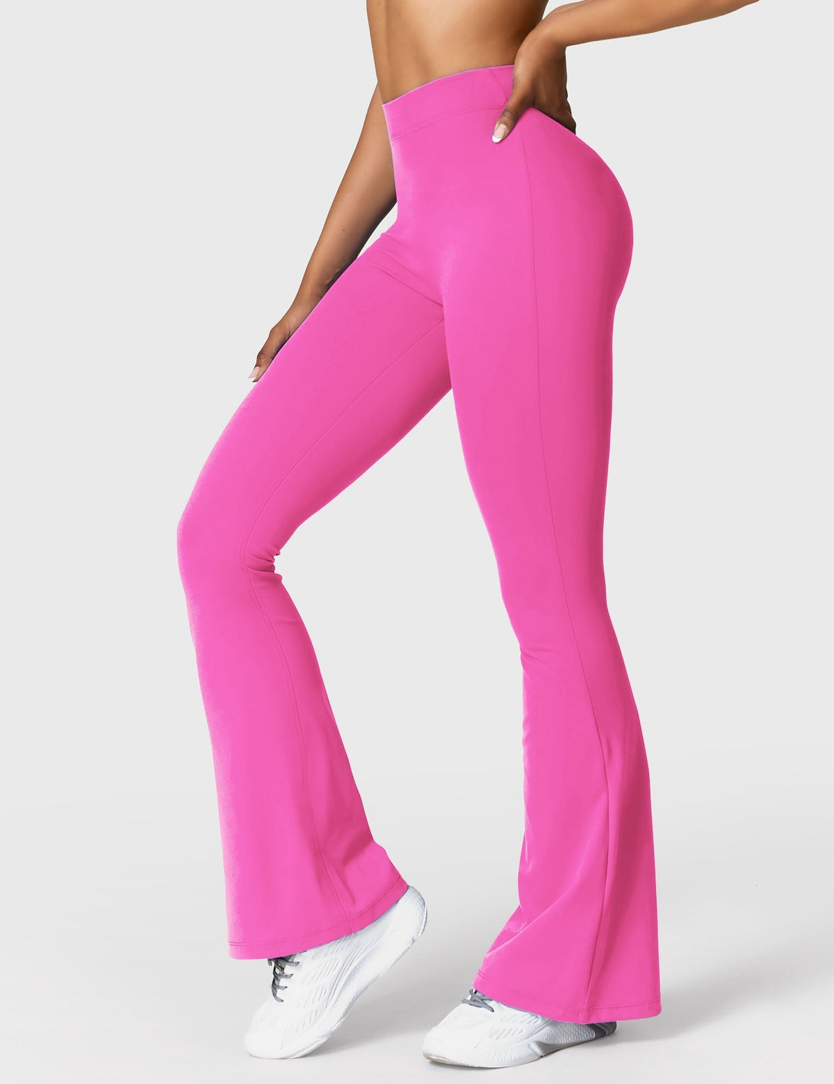 Women's High Waisted Flared Scrunch Leggings – Seamless Yoga Pants