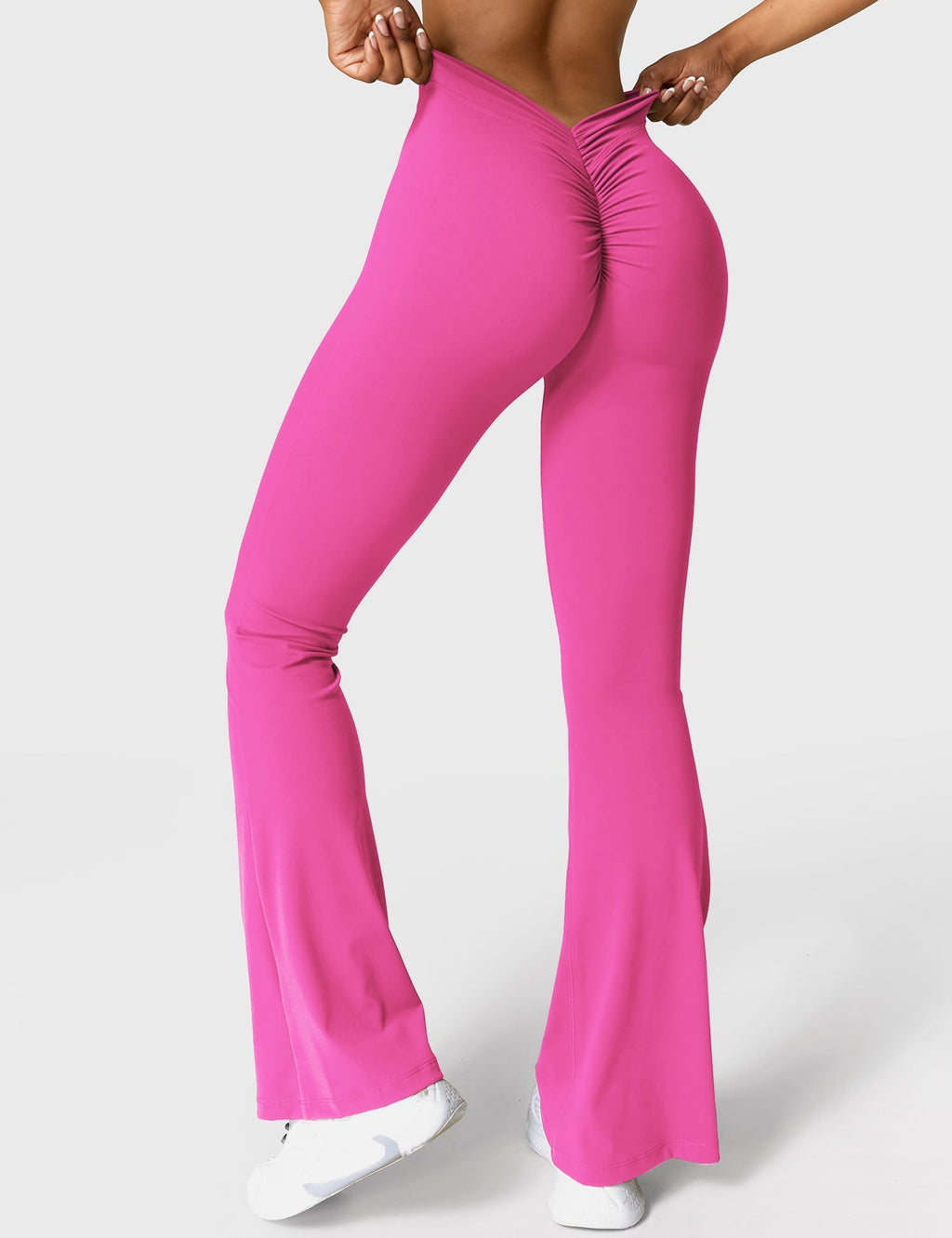 Women's High Waisted Flared Scrunch Leggings – Seamless Yoga Pants