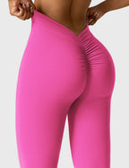 Women's High Waisted Flared Scrunch Leggings – Seamless Yoga Pants