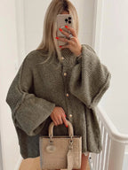 Women's Oversized Gold Button Vest – Relaxed Longline Vest