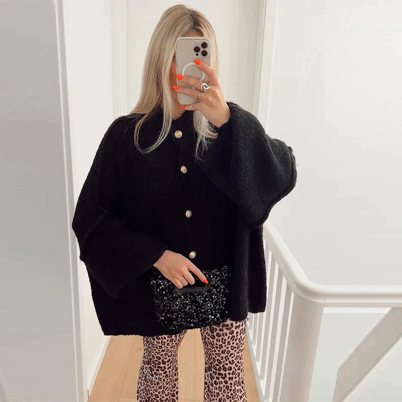 Women's Oversized Gold Button Vest – Relaxed Longline Vest