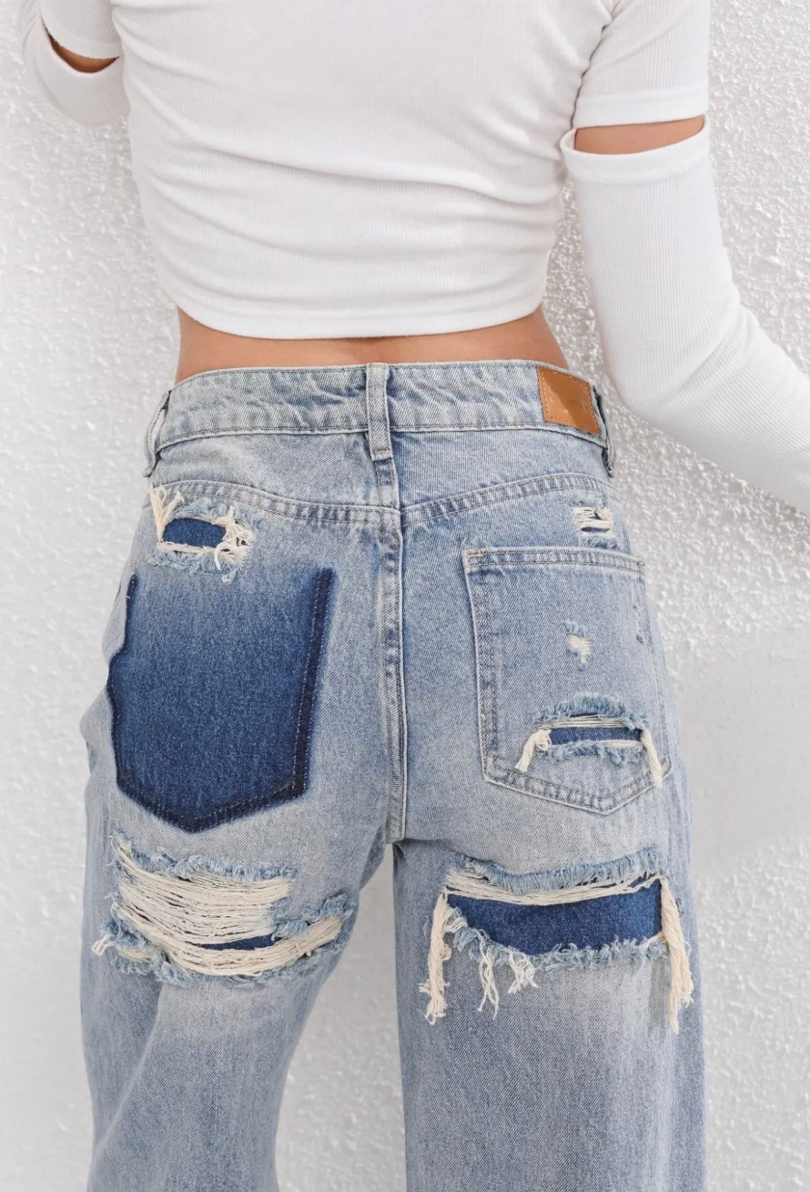 Women's Distressed Jeans – Vintage Loose Fit Jeans